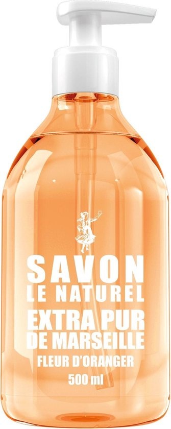 Savon Le Naturel - Vloeibare Natuurlijk Handzeep - Oranjebloesem - 500ml - pompje beschadigd