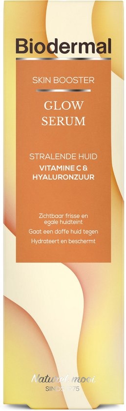 Biodermal Skin Booster Glow serum – Voor een stralende huid met  Vitamine C en  hyaluronzuur -Hyaluronzuur serum 30ml - Pompje beschadigd