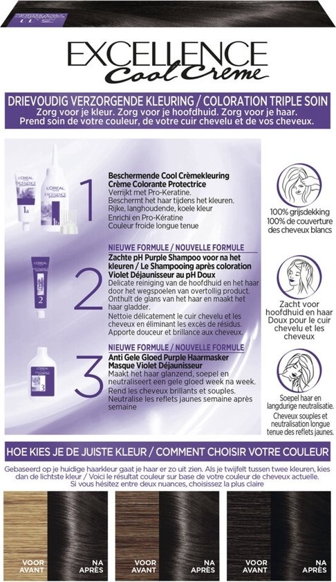 L’Oréal Paris Excellence Cool Creams 3.11 - Ultra Ash Donkerbruin - Permanente haarverf - Verpakking beschadigd