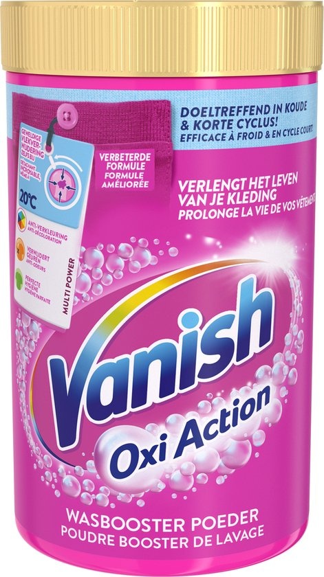 Vanish Oxi Action Laundry Booster Powder - Détachant pour linge coloré - 1,5 kg