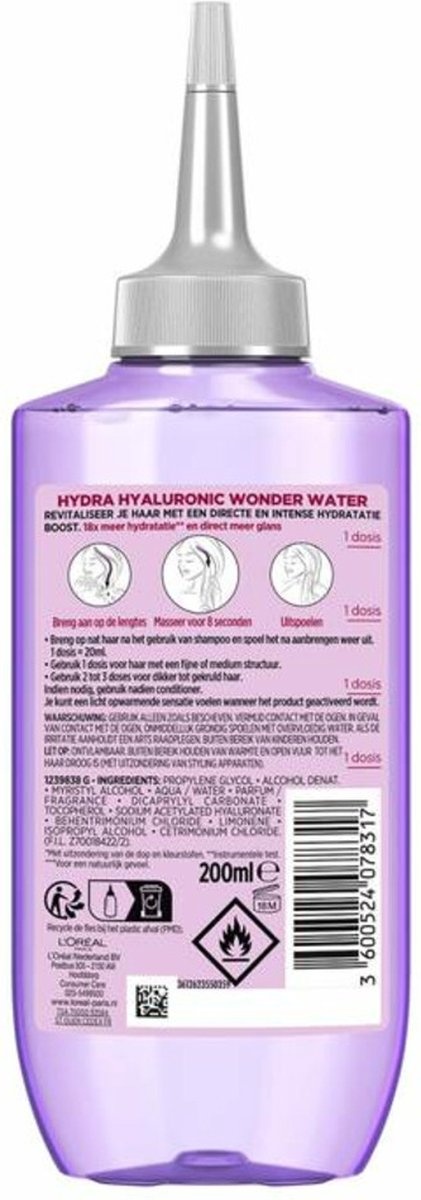 L'Oréal Paris Elvive Hydra Hyaluronic Wonder Water - Hydrating With Hyaluronic Acid - 200ml