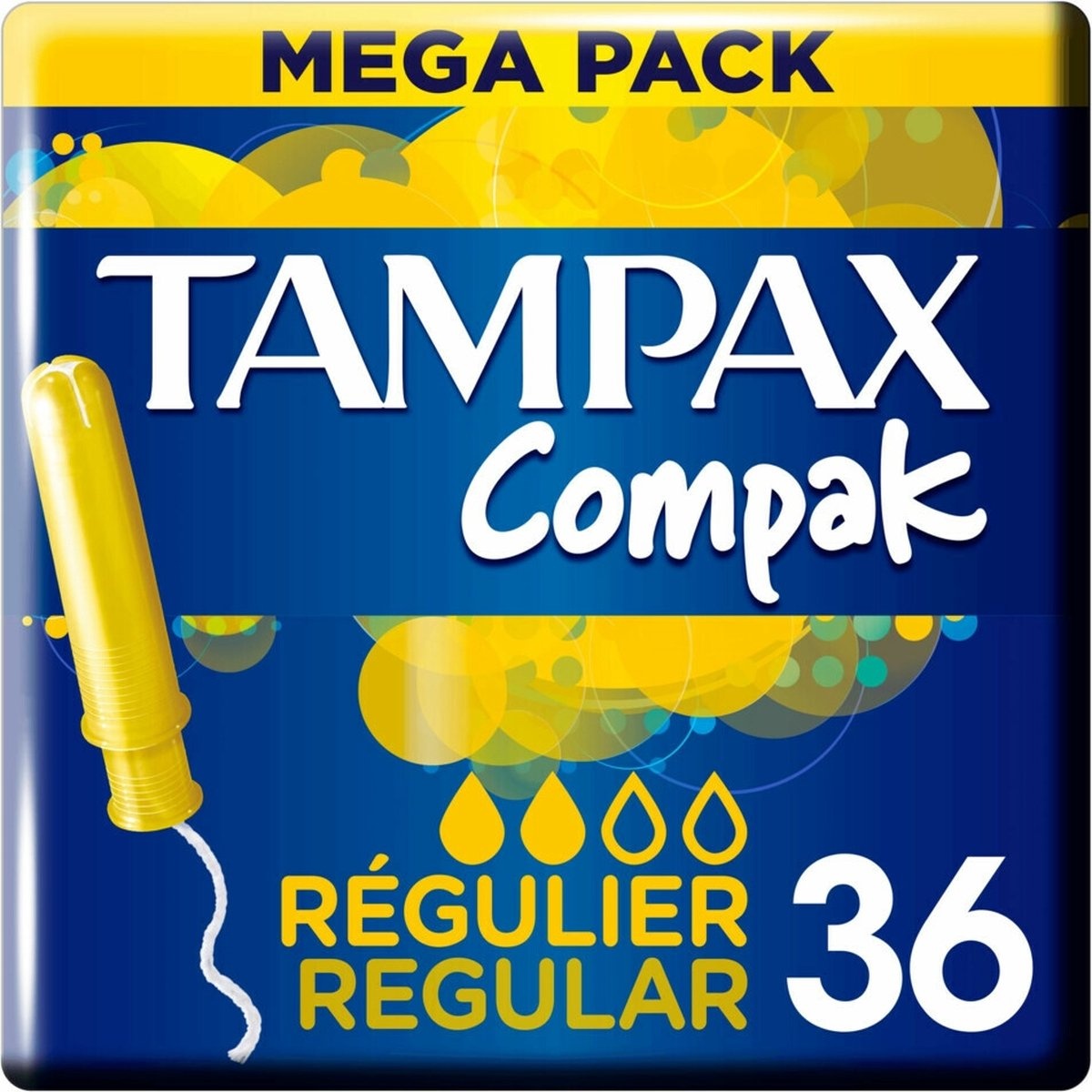 Tampons réguliers Tampax Compak - avec applicateur - 36 pcs