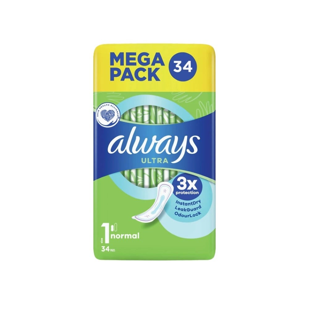 Always Ultra Normal Sanitary Towels Pads With Wings Size 1