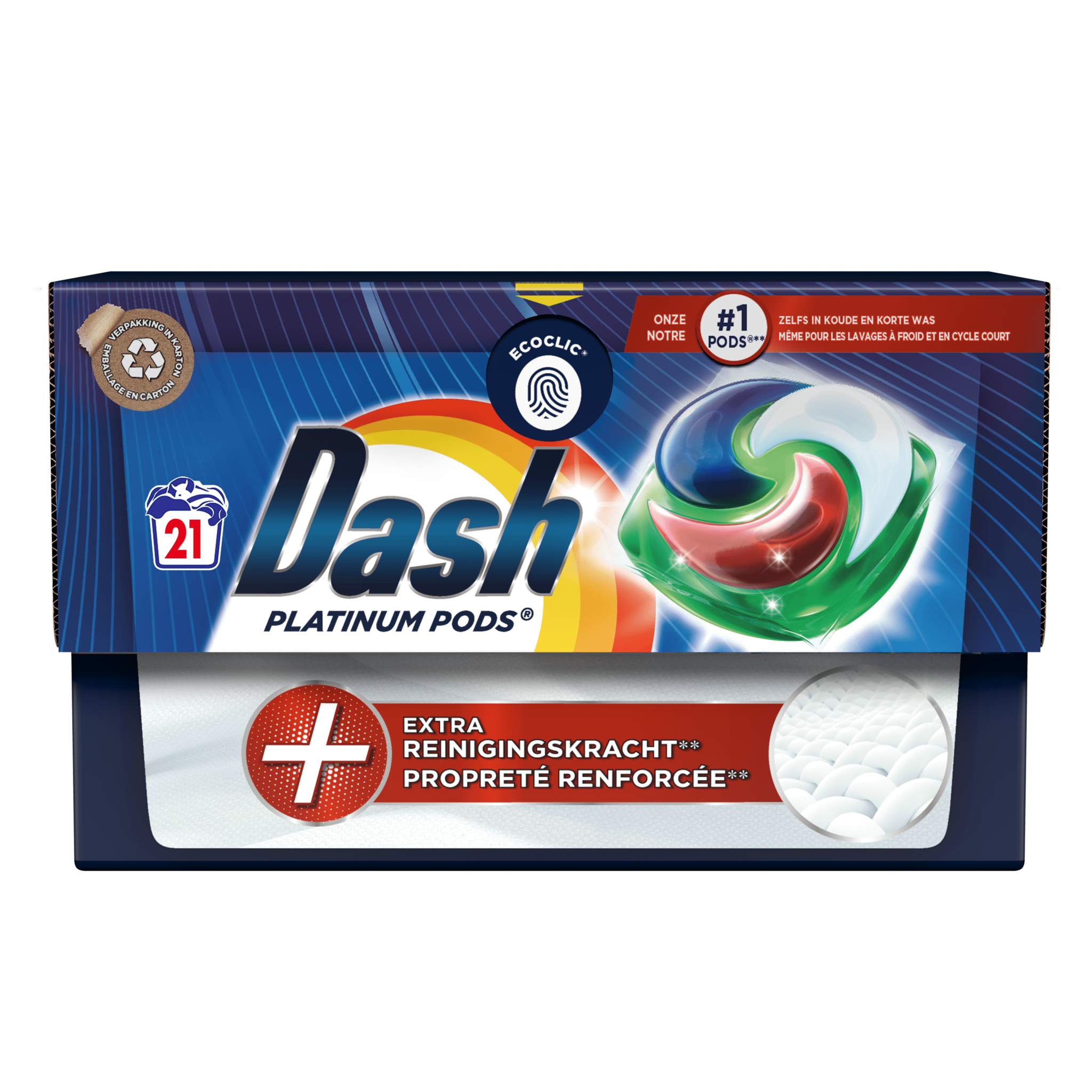 Dash Platinum Pods + Stain Removal Power - Détergent - 21 lavages