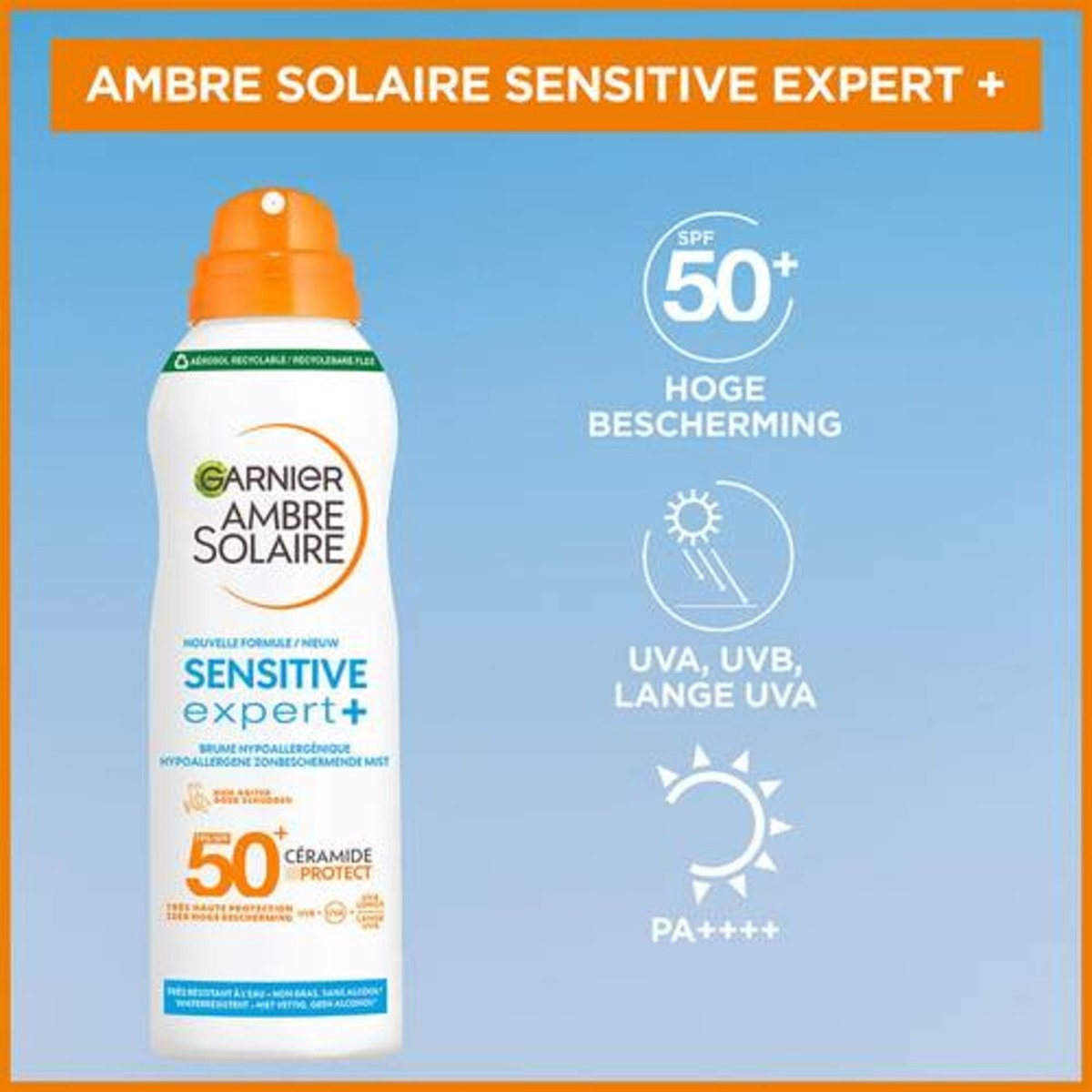 Garnier Ambre Solaire Sensitive Expert+ Schutznebelspray LSF 50+ 150 ml