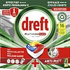 Dreft Platinum Tablettes pour Lave-Vaisselle Tout-en-Un Citron 16 pcs