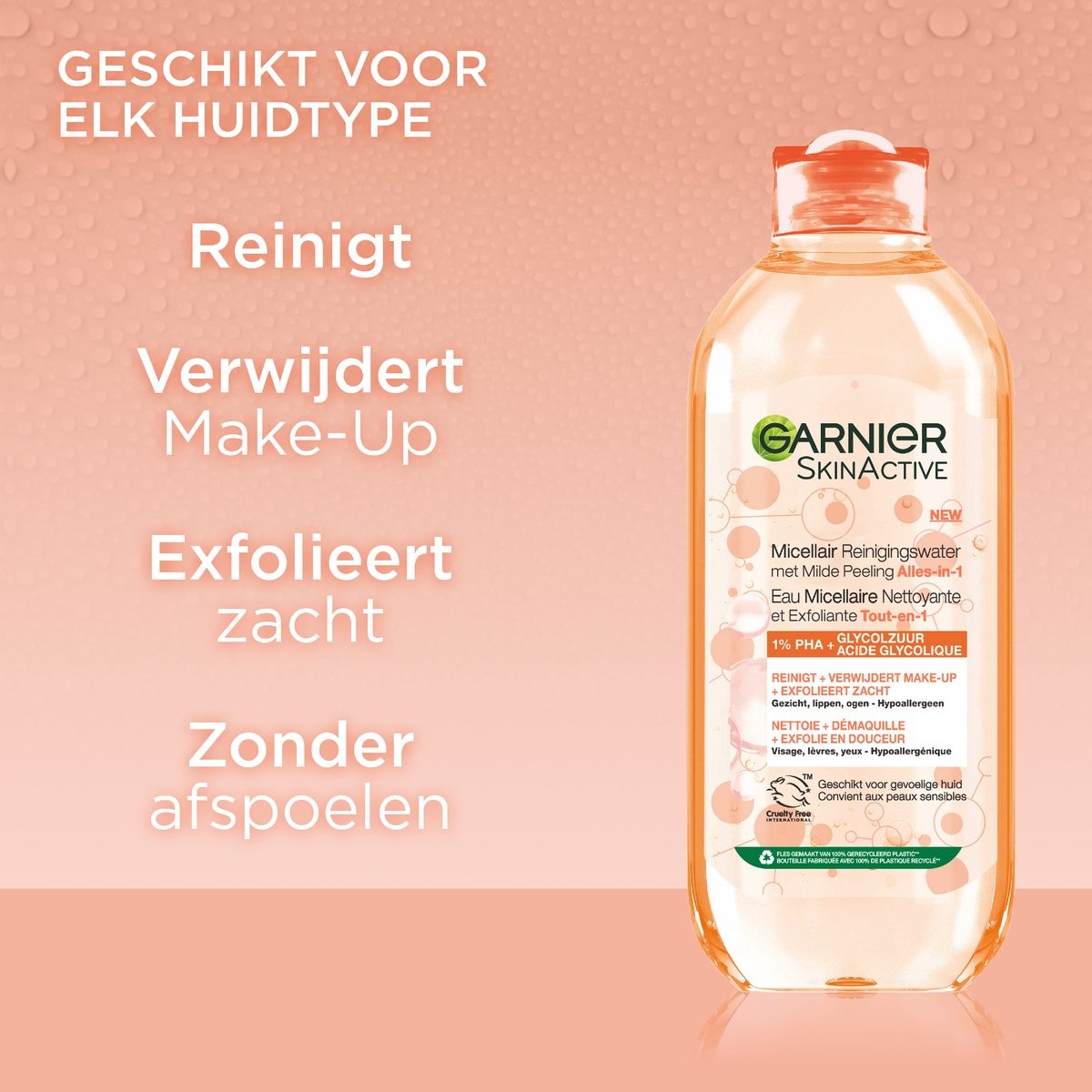 Garnier SkinActive Mizellen-Reinigungswasser mit mildem Peeling All-in-1 400 ml