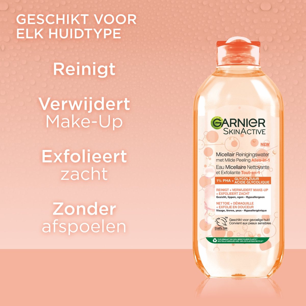 Garnier SkinActive Micellair Reinigingswater met Milde Peeling Alles-in-1 400 ml