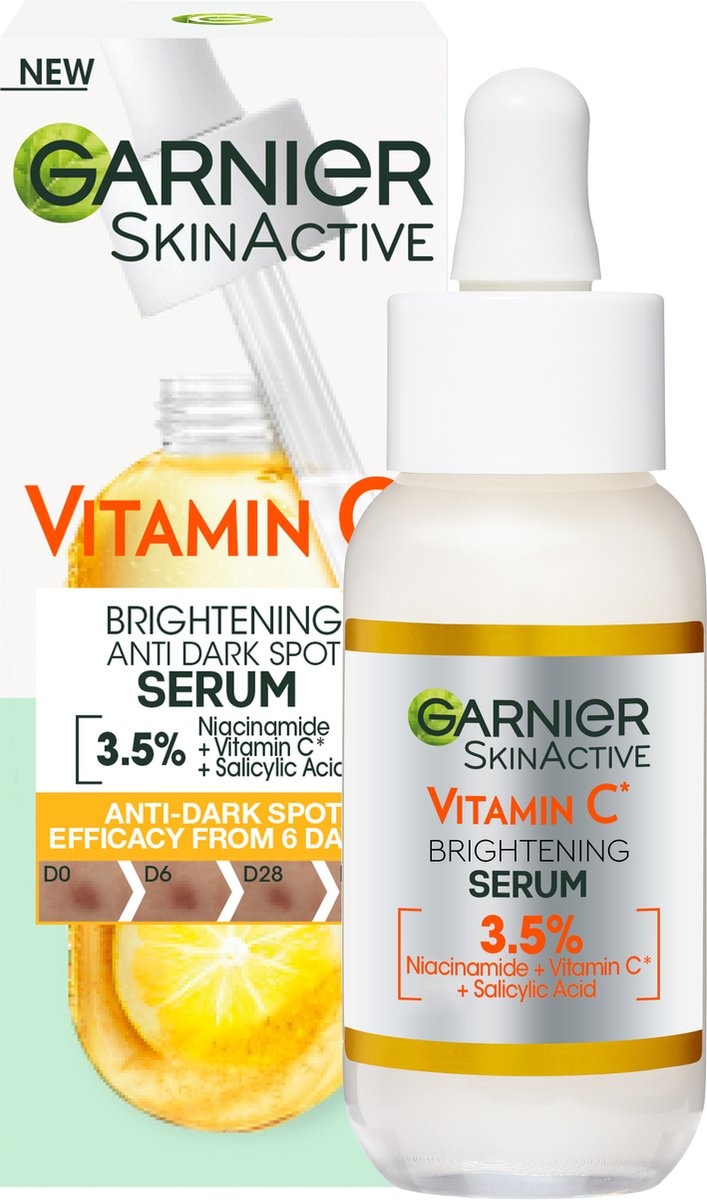 Garnier Skinactive – Anti-Dunkelflecken-Serum mit Vitamin C*, Niacinamid  und Salicylsäure – 30 ml – Verpackung beschädigt - Onlinevoordeelshop