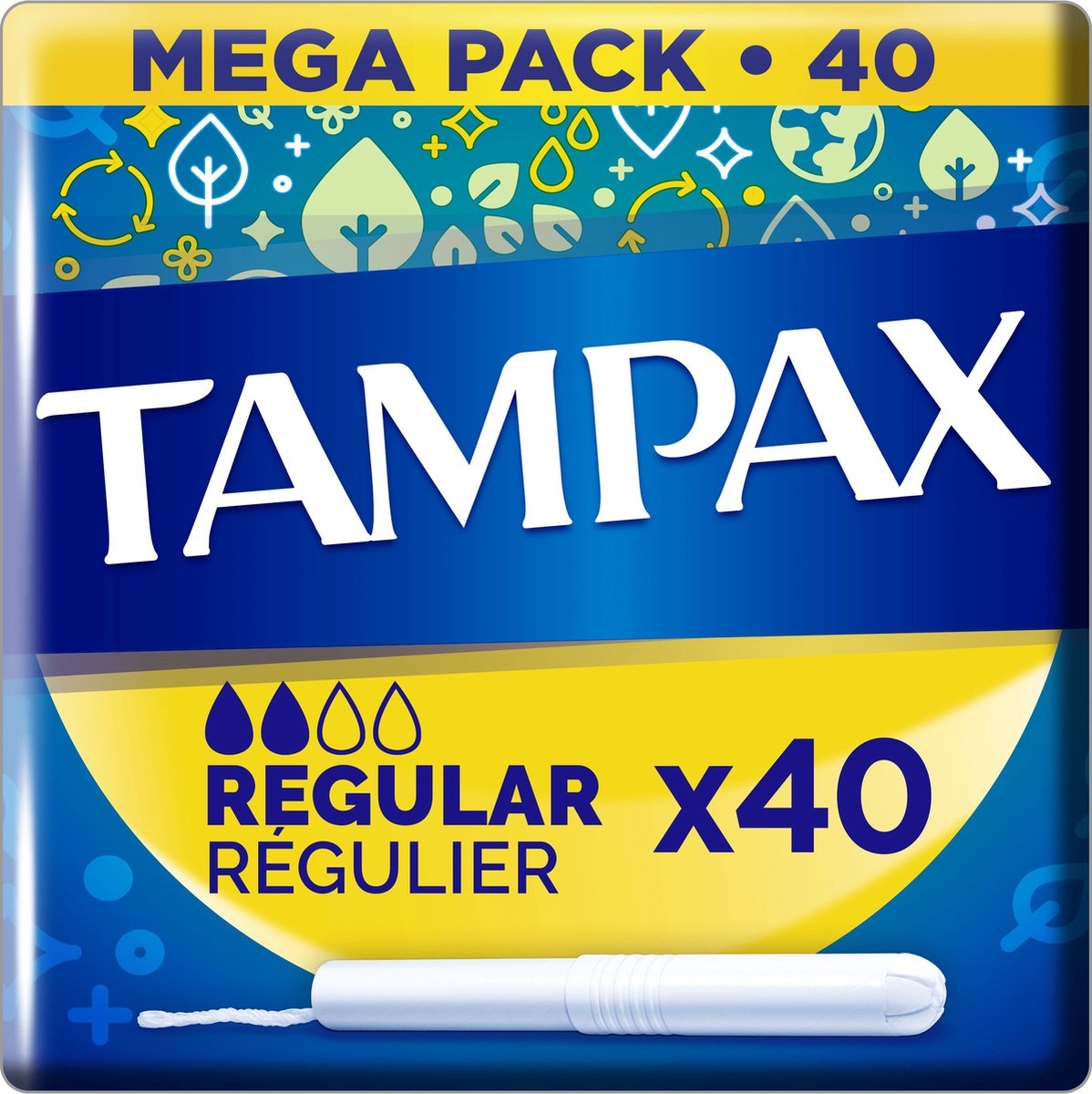 Tampons Tampax Compak Regular - Avec manchon d'insertion - 40 pièces