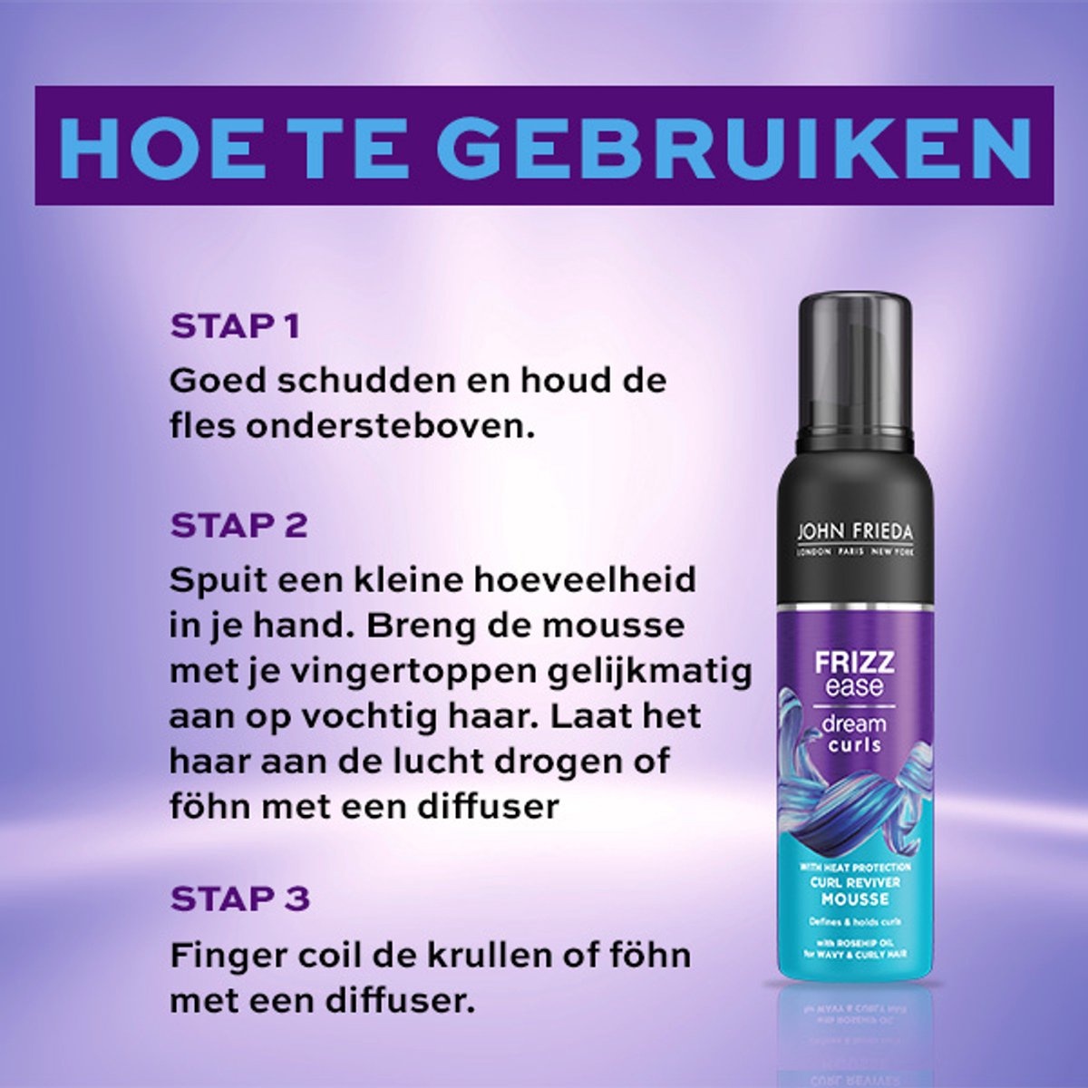 John Frieda Frizz Ease Curl Reviver Haarmousse - 200 ml - Dopje ontbreekt