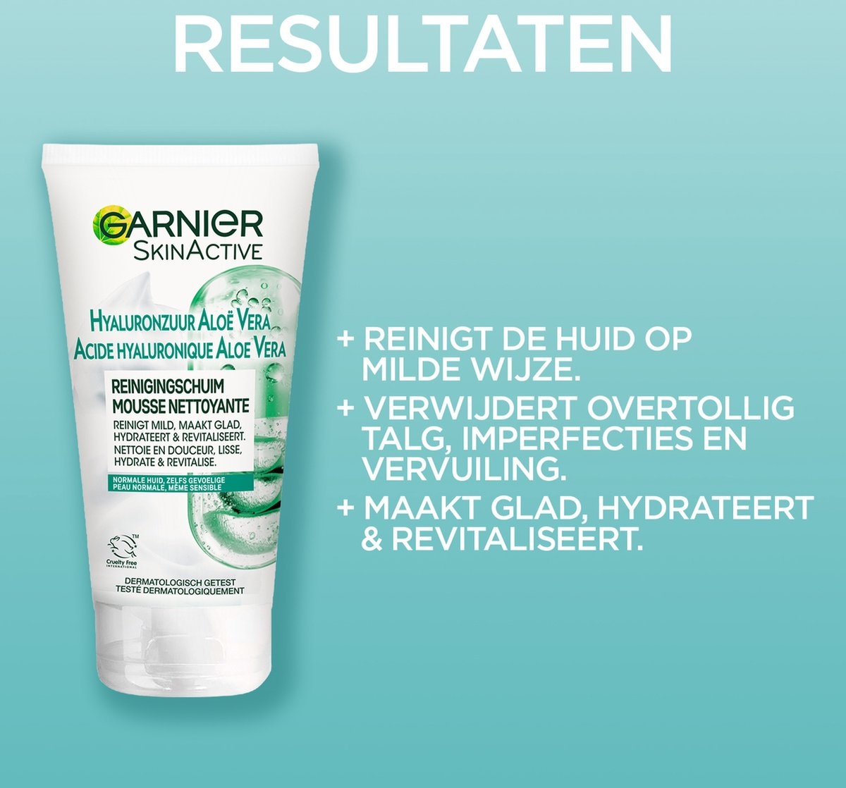 Garnier SkinActive Hyaluronzuur Aloë Vera Gezichtsreinigingsschuim 150 ml