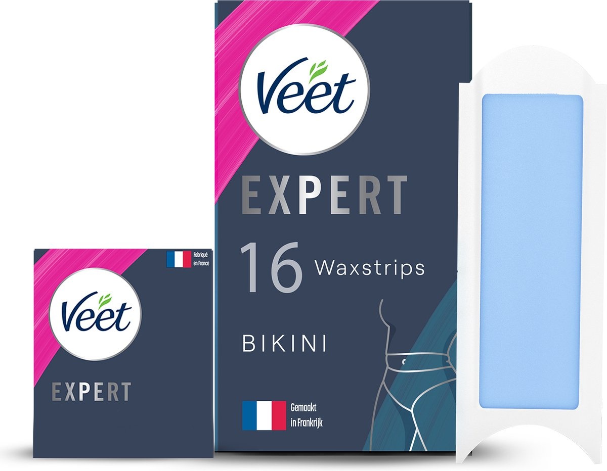 Veet Expert Haarentfernungsstreifen – Bikinizone – Empfindliche Haut – 16 Stück