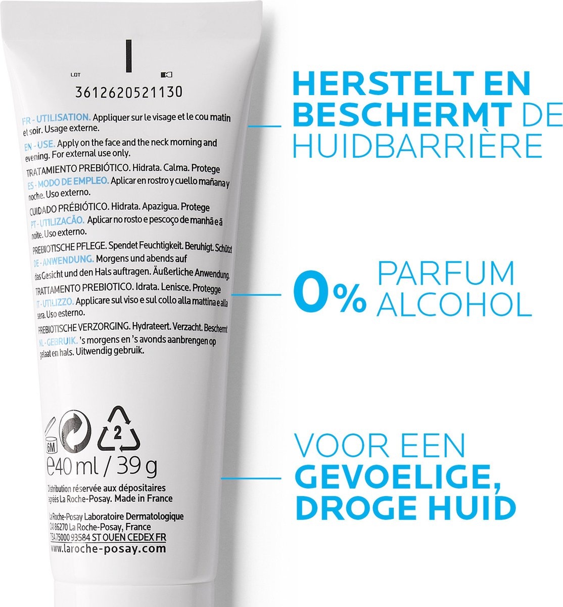 La Roche-Posay Toleriane Sensitive Riche dagverzorging - Dagcrème - voor een gevoelige en droge huid - 40ml