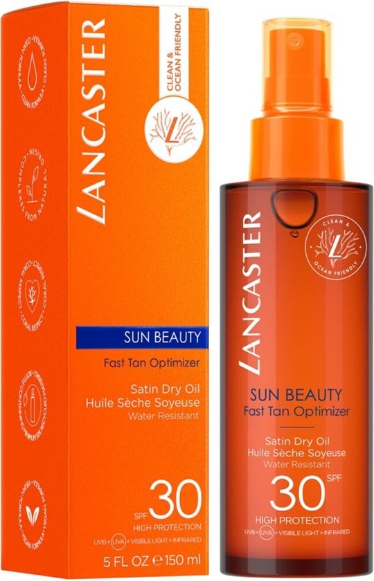 Lancaster Sun Beauty Satin Dry Oil SPF30 - Zonbescherming - 150 ml - Verpakking beschadigd