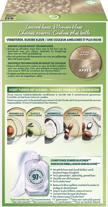 Garnier Nutrisse Ultra Cream 9.13 Blond Cendré Doré Très Clair - Emballage endommagé
