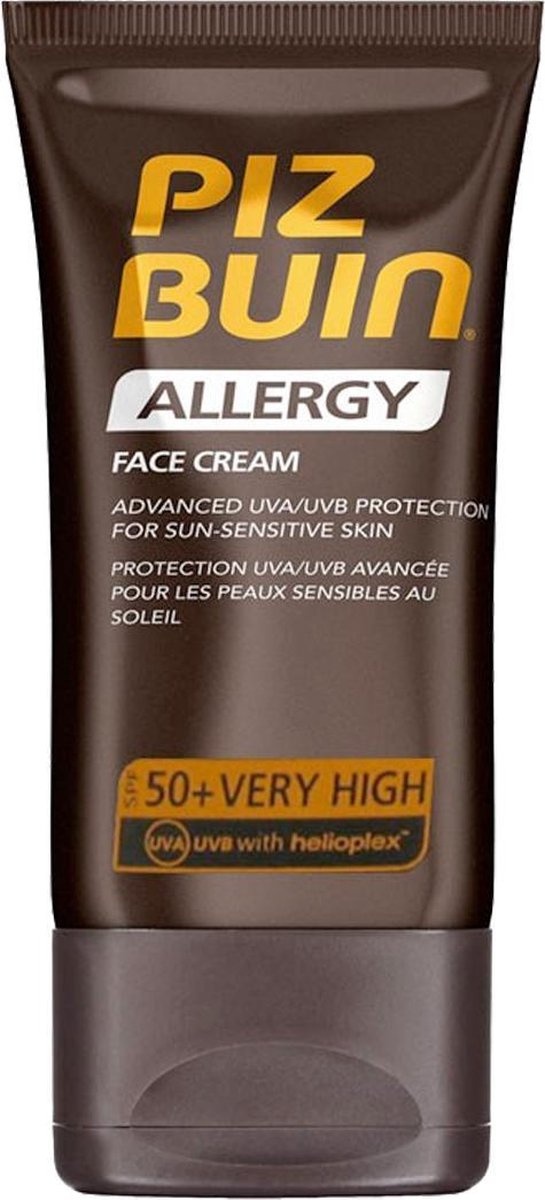 Piz Buin Allergy Sun Crème Visage Peaux Sensibles SPF50 - 50 ml - Emballage endommagé