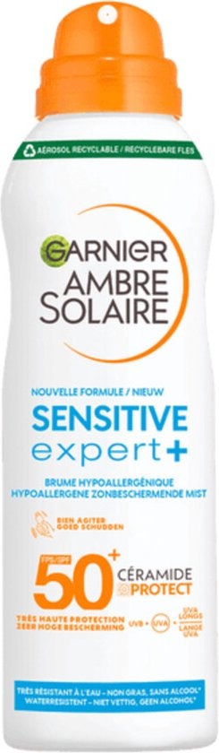 Garnier Ambre Solaire Sensitive Expert+ Schutznebelspray LSF 50+ 150 ml – Verpackung beschädigt