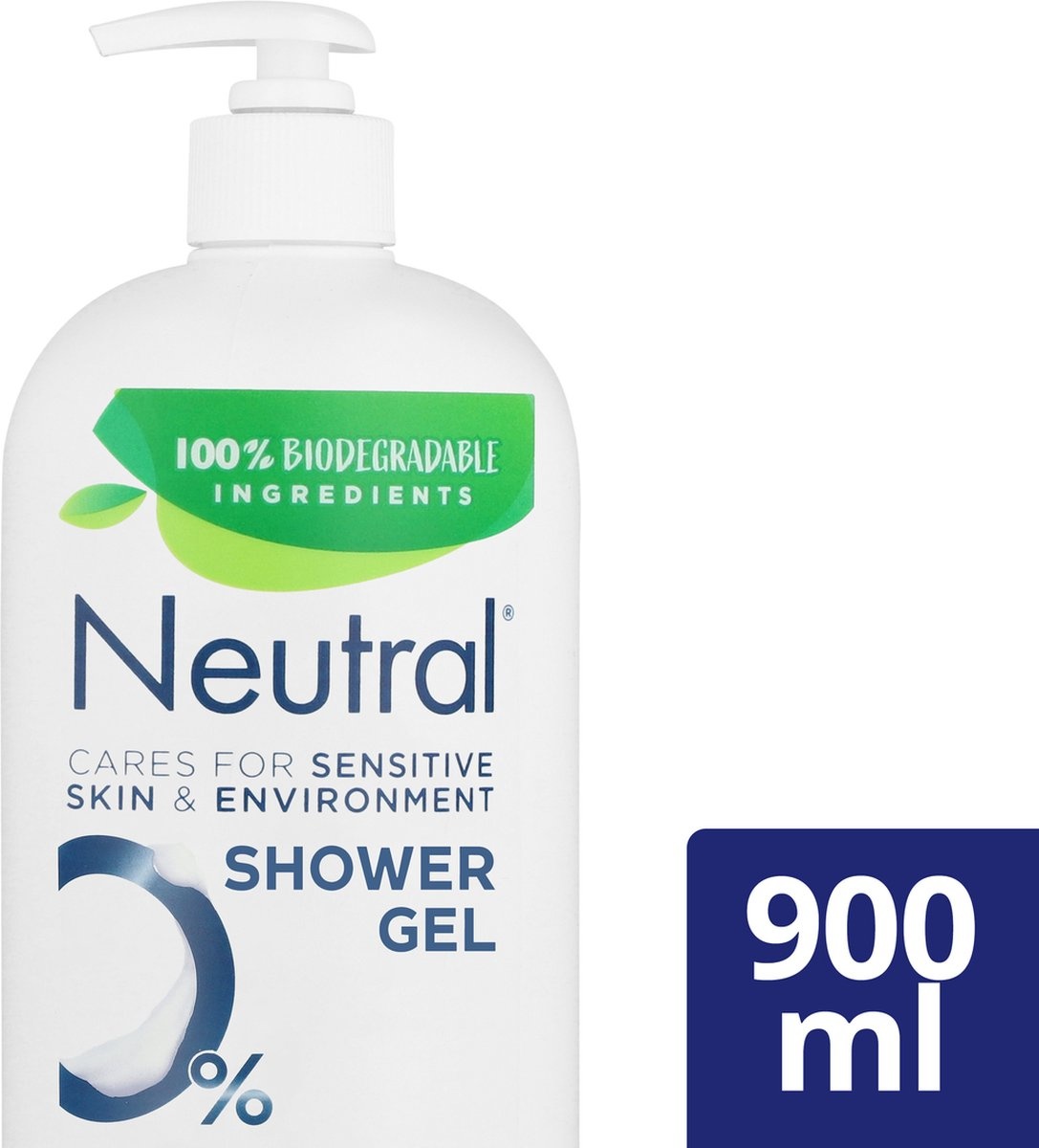 Neutral 0% Milde Showergel - 0% parfum & 0% kleurstoffen - 900 ml - pompje beschadigd