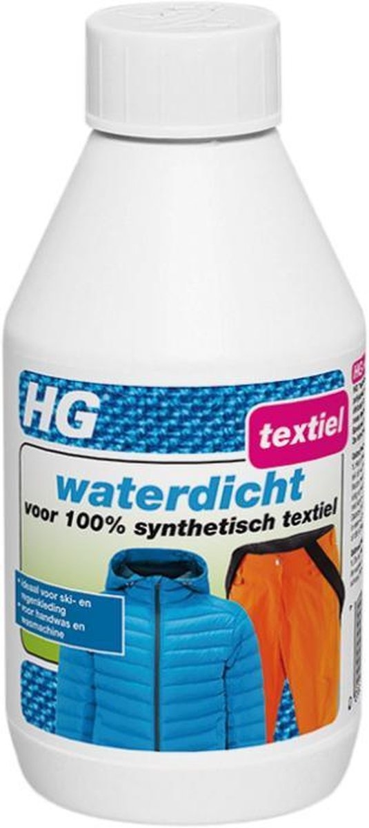 HG waterproof pour textiles 100% synthétiques - 300 ml - hydrofuge et antisalissure - lavage à la main et en machine - Capuchon manquant