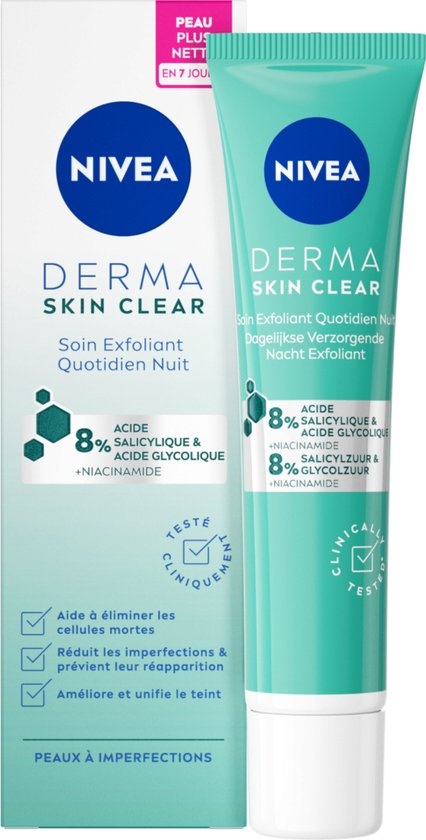 NIVEA Derma Active Skin Clear Night Exfoliator – 40 ml – Verpackung beschädigt