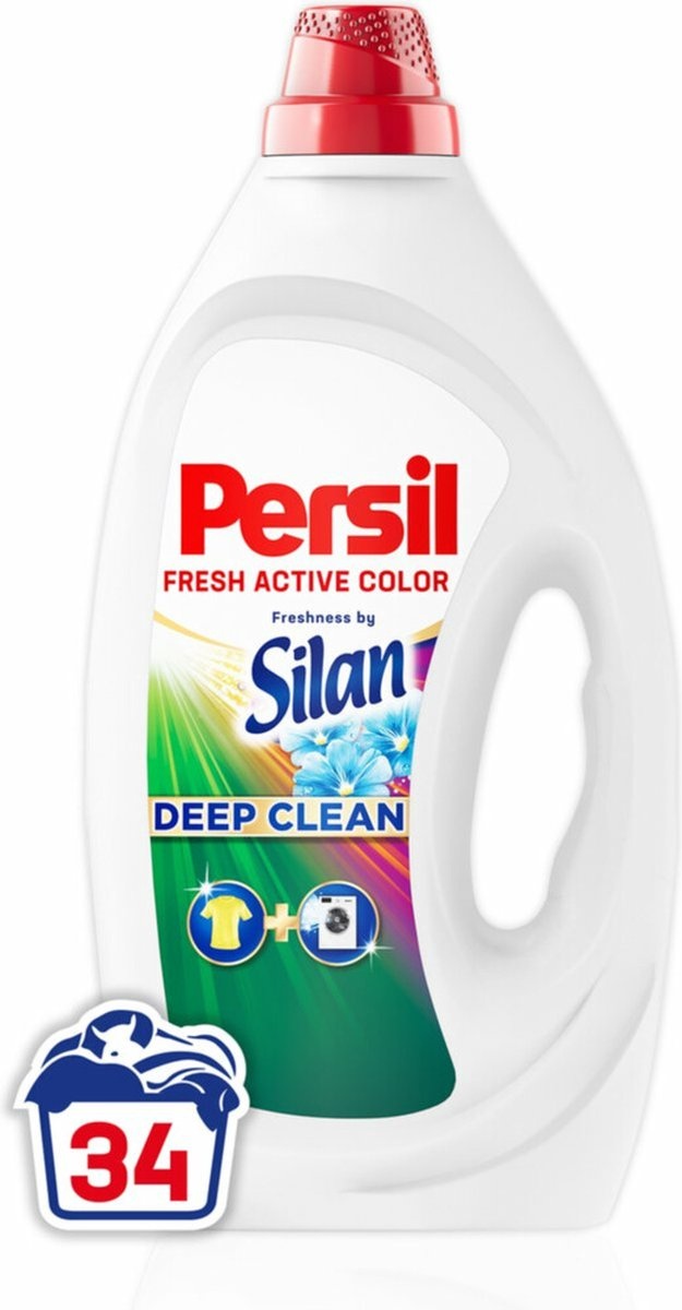 Gel Détergent Persil 34 Lavages Fraîcheur Couleur de Silan 1,53 litres