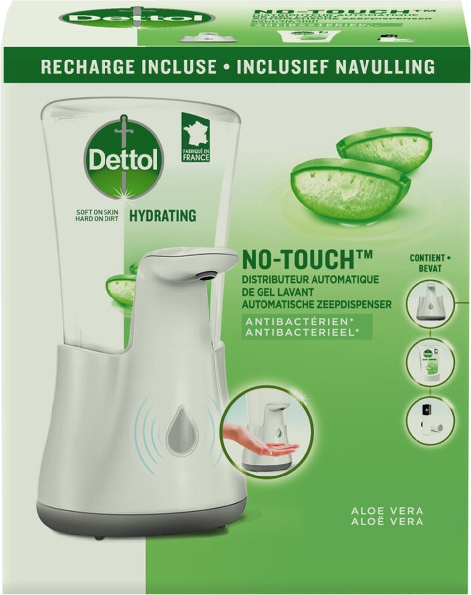 Distributeur de Savon Automatique No-Touch avec Recharge Hydratante à l'Aloe Vera - 250 ml - Emballage endommagé