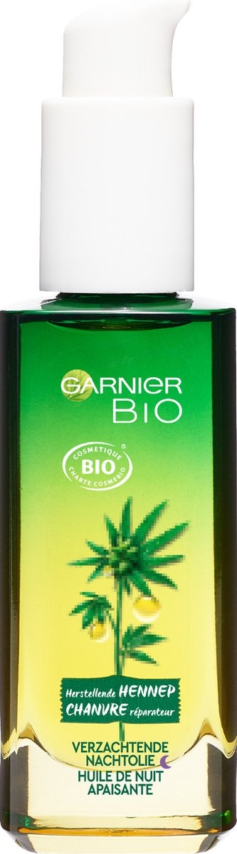 Garnier Bio Beruhigendes Hanf-Nachtöl – Müde und empfindliche Haut – 30 ml – Verpackung beschädigt