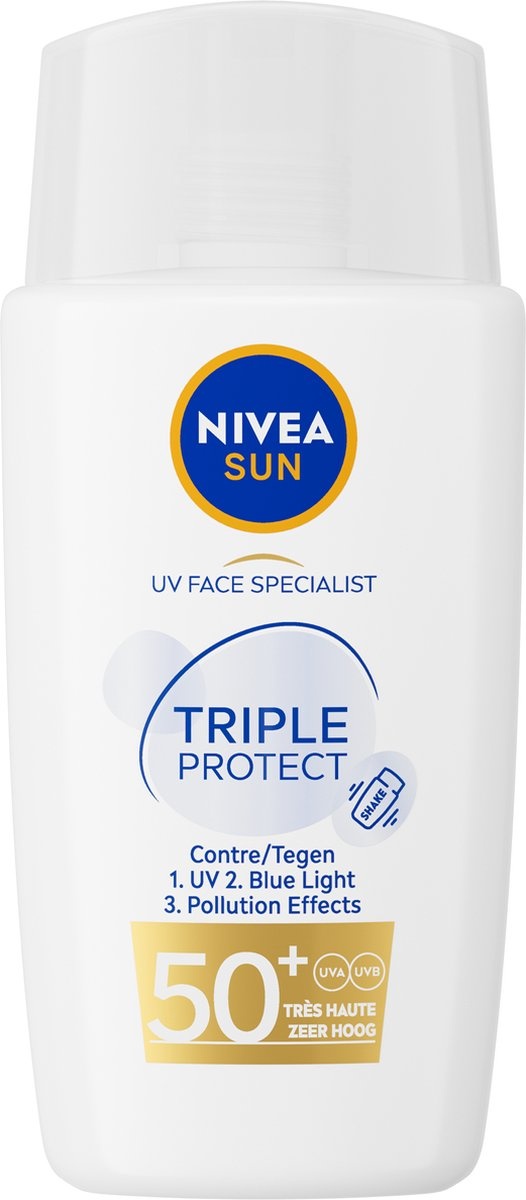 Nivea Sun Crème Solaire Visage Triple Protect SPF 50+ 40 ml - Emballage endommagé