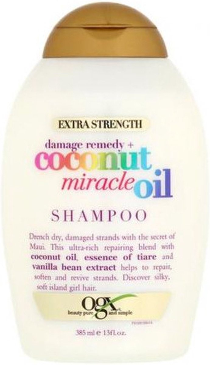 Ogx Shampooing Extra Fort à l'Huile Miracle de Noix de Coco - femme - Pour cheveux abîmés/Cheveux secs/Cheveux normaux - 385 ml