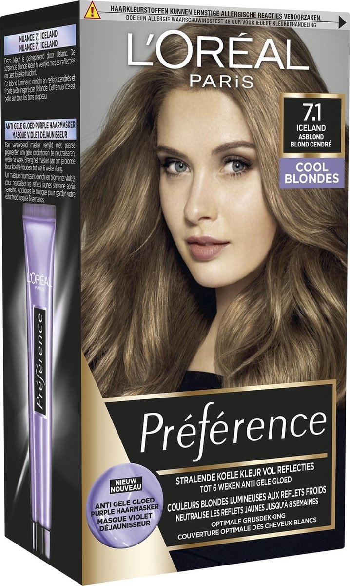 L'Oréal Paris Préférence Cool Blondes 7.1 - Islande - Teinture capillaire - Emballage endommagé