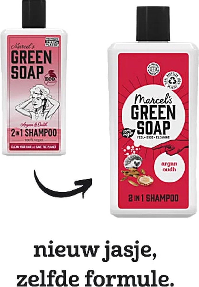 Marcel's Green Soap Shampoing 2-en-1 Argan & Oudh - 500 ML