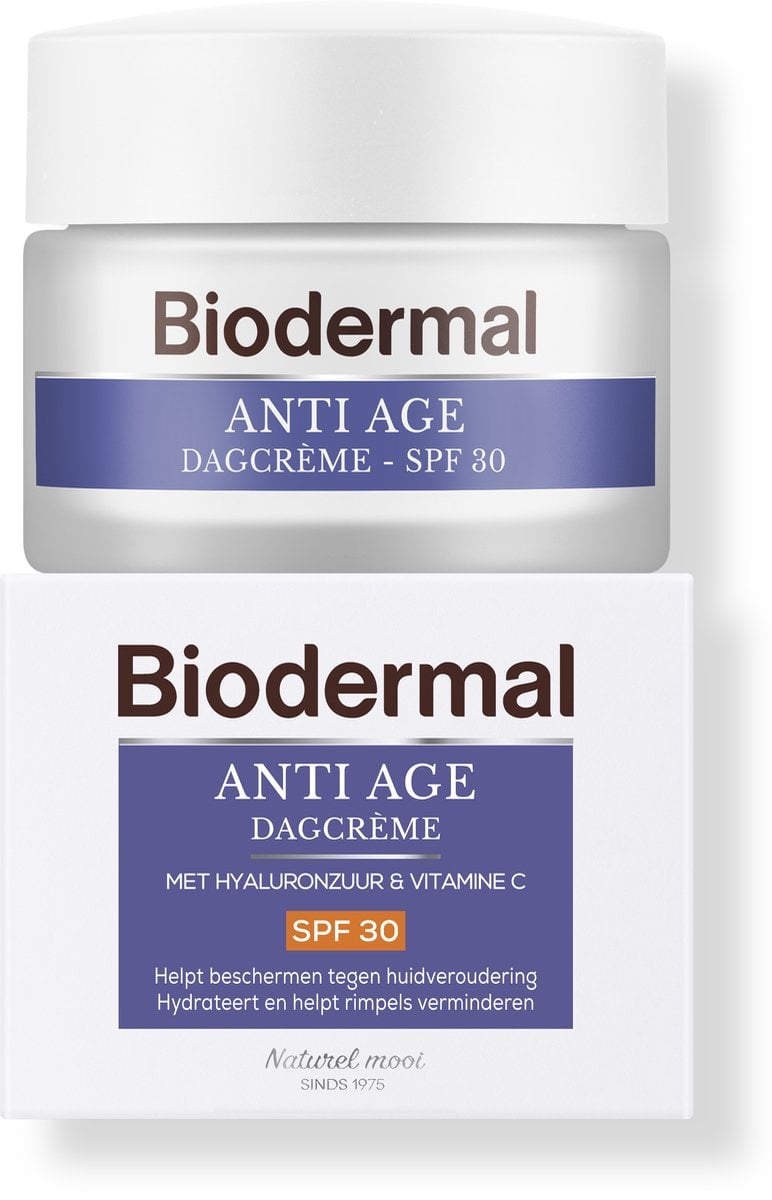 Biodermal Anti Age Day Cream - SPF30 - Day cream with hyaluronic acid and vitamin C against skin aging - 50ml