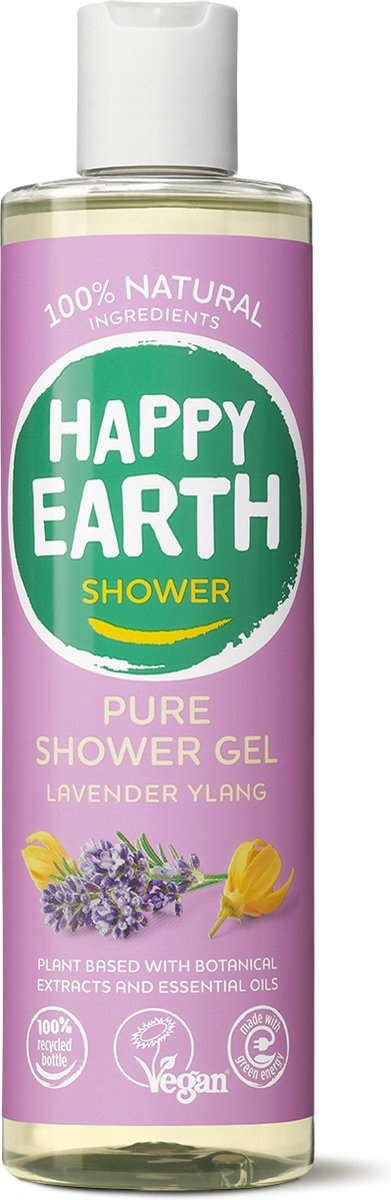 Happy Earth 100 % natürliches Duschgel Lavendel Ylang 300 ml