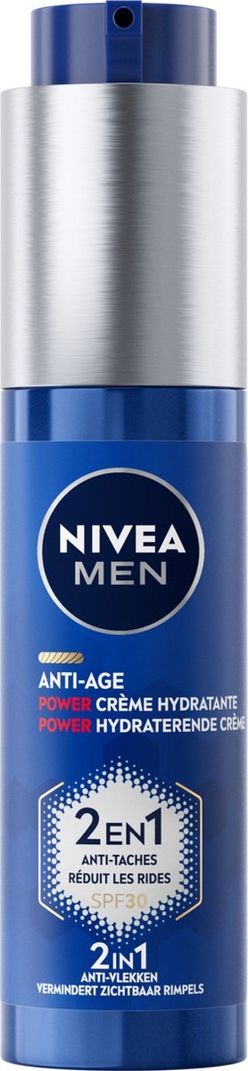 NIVEA MEN - Anti-Âge - Pouvoir 2 en 1 - Crème Hydratante - SPF 30 - 50 ml