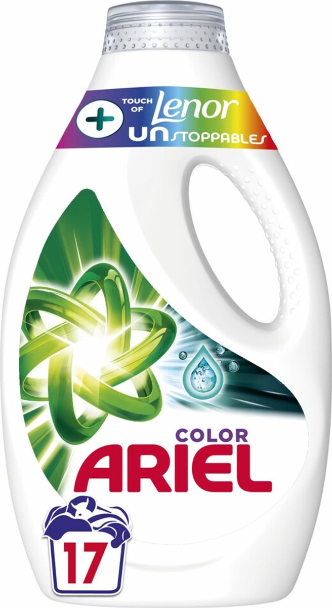 Détergent liquide Ariel +Touch de Lenor Unstoppables - Couleur -17 lavages