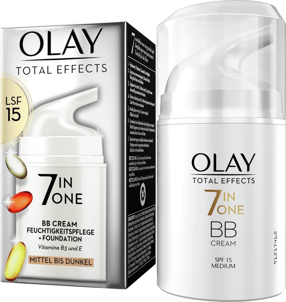 Olay Total Effects 7in1 BB-Creme – mittel bis dunkel – Lichtschutzfaktor 15 – 50 ml