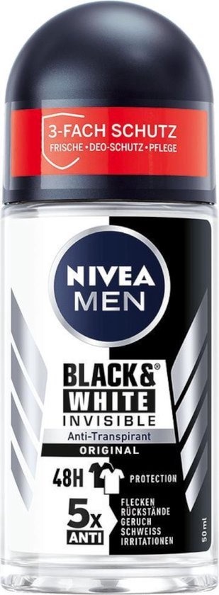 Nivea Men Anti-Transpirant Roll-on Black & White Invisible 50 ml
