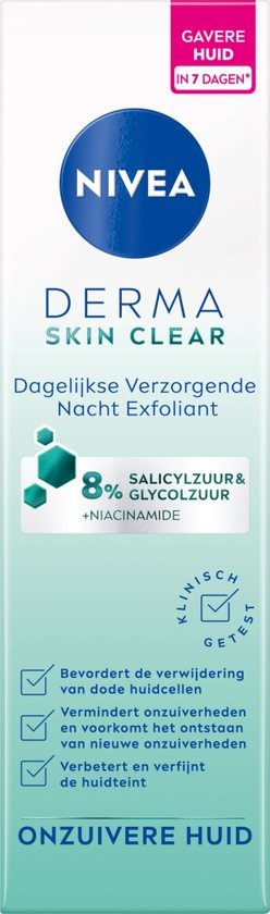 Exfoliant de nuit clair NIVEA Derma Active Skin - 40 ml