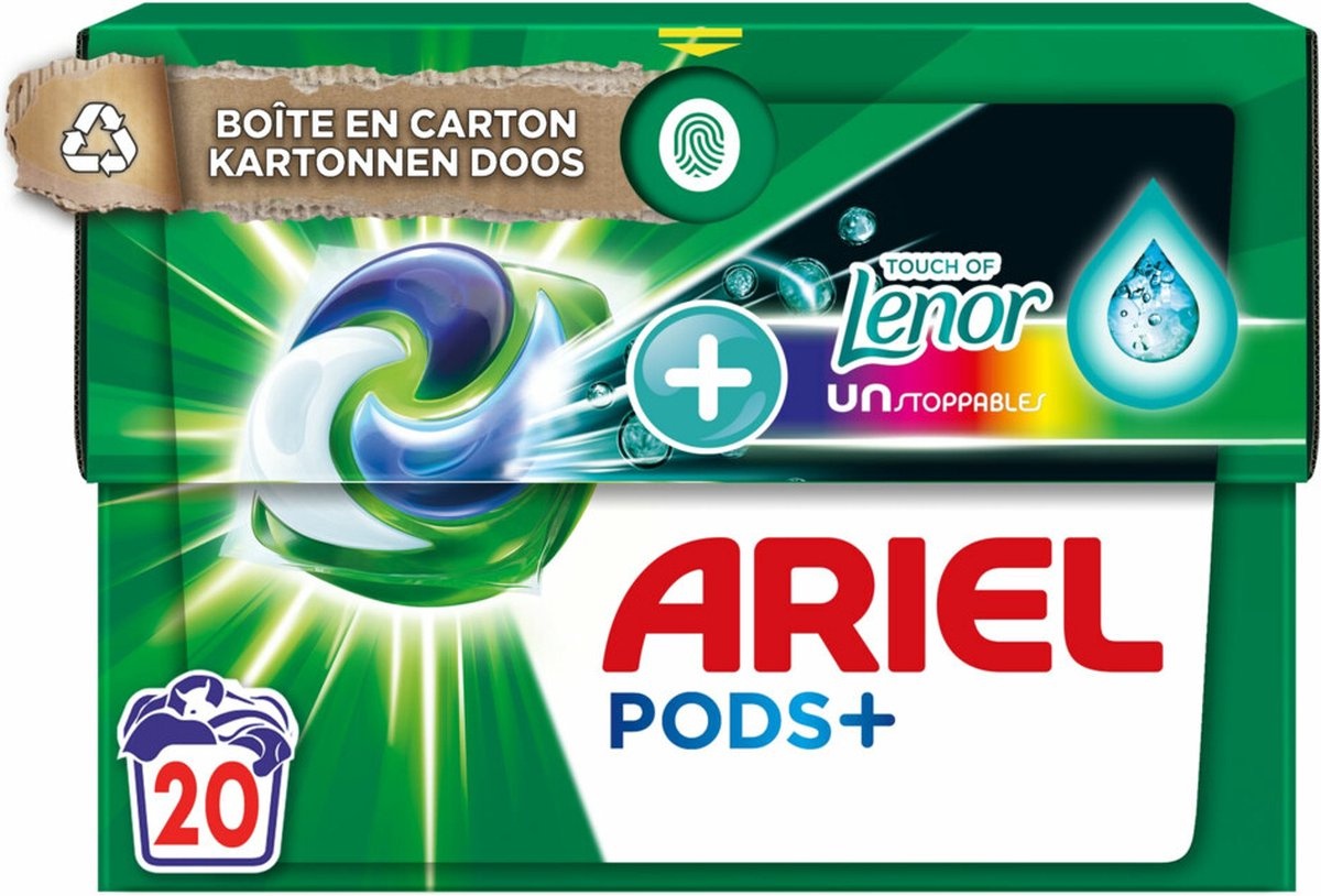 Ariel All-in-1 Pods Wasmiddelcapsules Color Lenor Unstoppables 20 stuks - Verpakking beschadigd