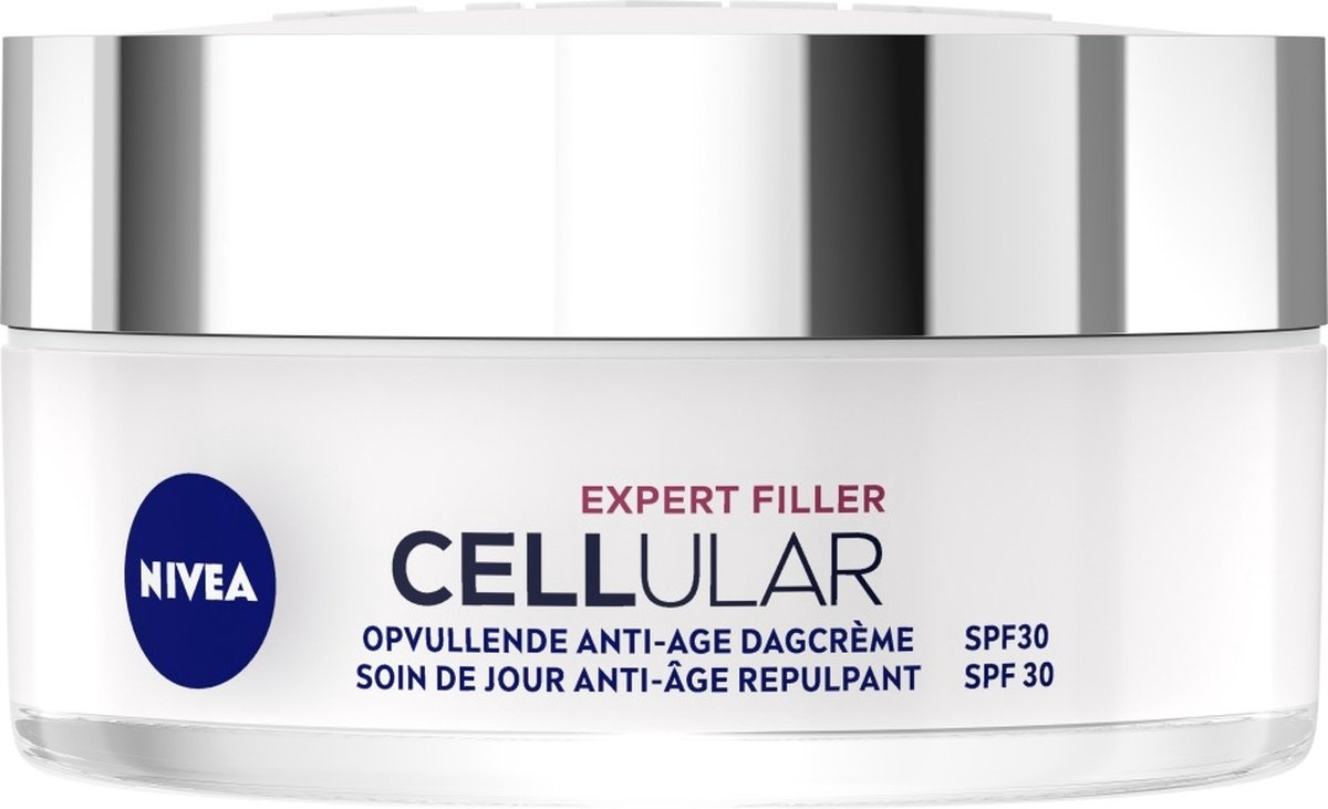 NIVEA CELLular Expert Filler Anti-Age Day Cream - Aging skin - SPF 30 - With hyaluronic acid, creatine and Folic acid 50 ml - Packaging is missing