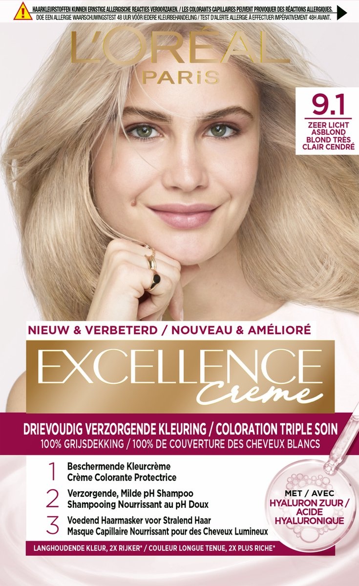 Coloration Excellence Crème Blond Cendré Très Clair - Emballage endommagé