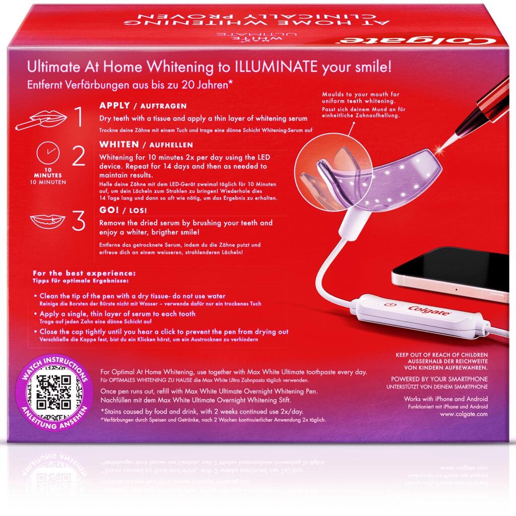 Colgate Max White Ultimate LED Teeth Whitening Set - Packaging damaged