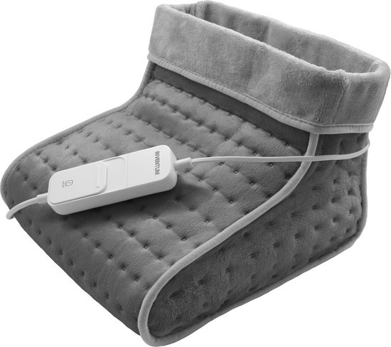 Inventum HZ46G - Elektrische voetenwarmer - 30 x 30 x 23 cm - Tot maat 46 - 90 min. timer - Wasbaar - Fleece Grijs - Verpakking beschadigd