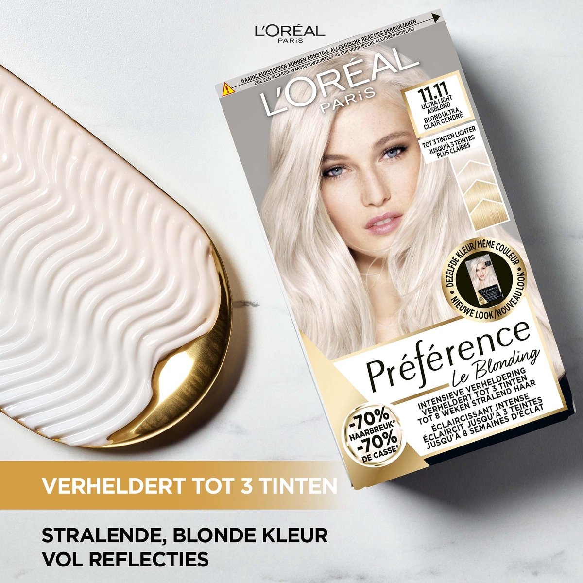 L'Oréal Paris Preference Le Blonding Ultra Licht Parelmoer Asblond 11.21 - Verhelderende Permanente Haarkleuring - Verpakking beschadigd