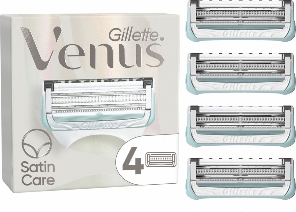 Gillette Venus Satin Care - 4 Razor Blades - For Women - For Skin and Pubic Hair - Packaging damaged