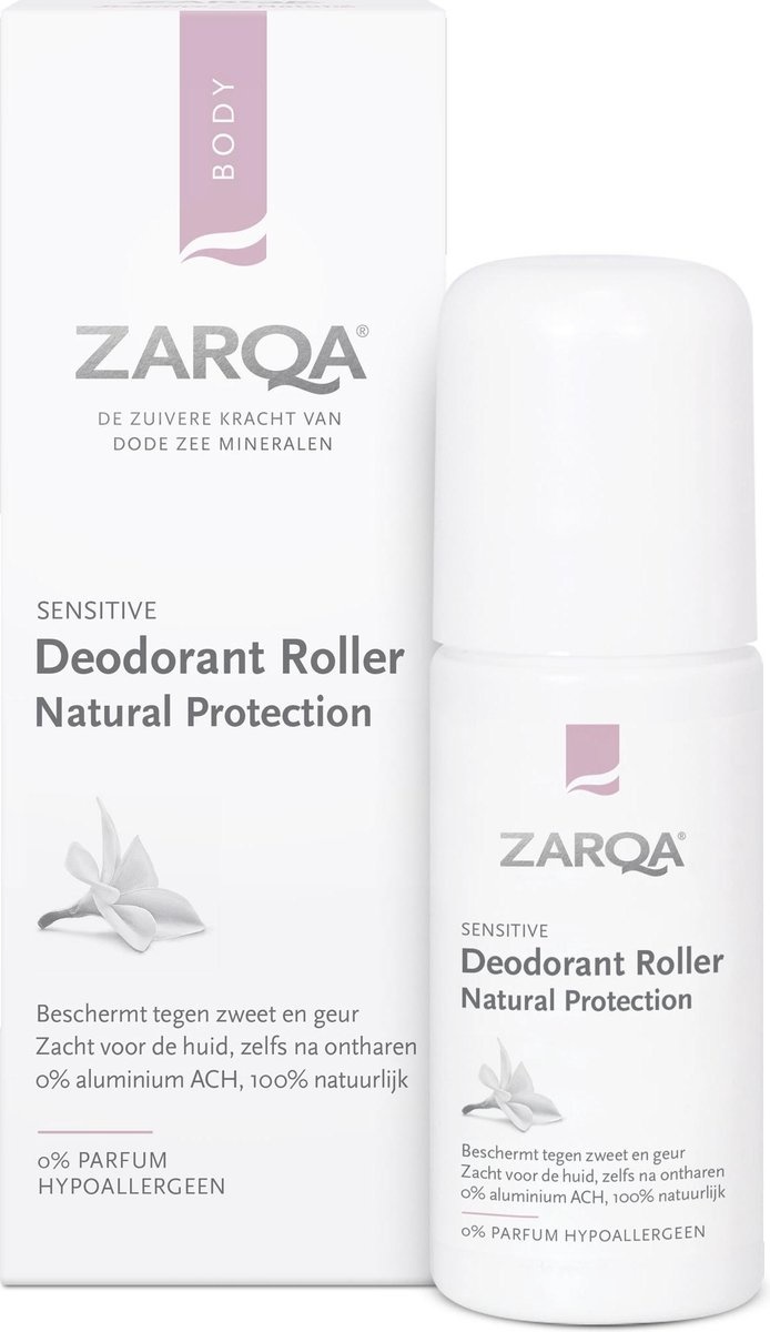 ZARQA Deodorant Roller Natural Protection (protège de la sueur et des odeurs) - 50 ml - Emballage endommagé