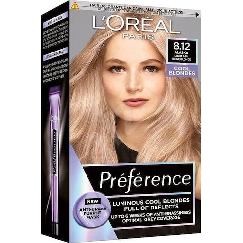 L'Oréal Preference Hair Dye 8.12 Alaska Light Ash Beige Blonde - Packaging damaged
