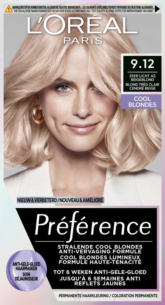 Préférence Cool Blondes 9.12 Sibérie Coloration Cheveux Blond Extra Clair Cendré Beige - Emballage endommagé