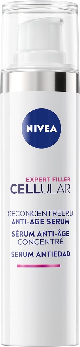 Sérum Anti-Âge NIVEA CELLular Expert Filler - Peau vieillissante - Avec acide hyaluronique et booster de collagène - 40 ml - Emballage endommagé